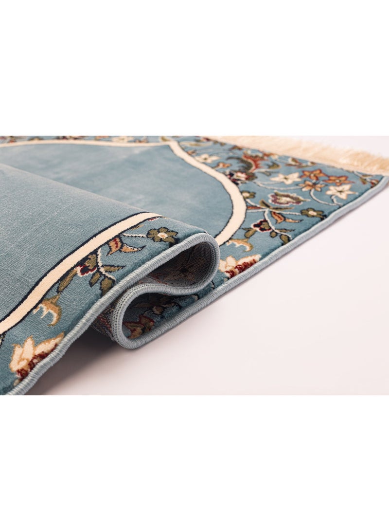 سجادتي مجموعة هدايا رمضان باكج 5 سجادات صلاة المحراب مستوحاة من سجاد إمام الحرم، معطرة برائحة اللافندر والمسك، باللون الأزرق السماوي سماكة 5مم - Image 5